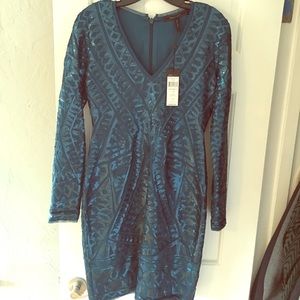 BCBG Morris long sleeve sequin dress